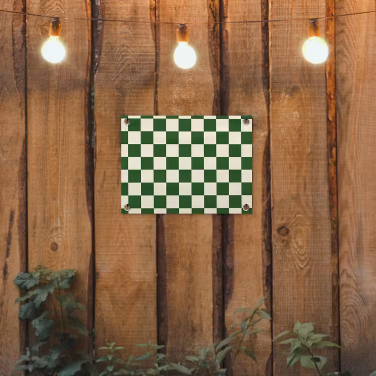 Tuinposter - Schaakbord - Patroon - Groen — 2
