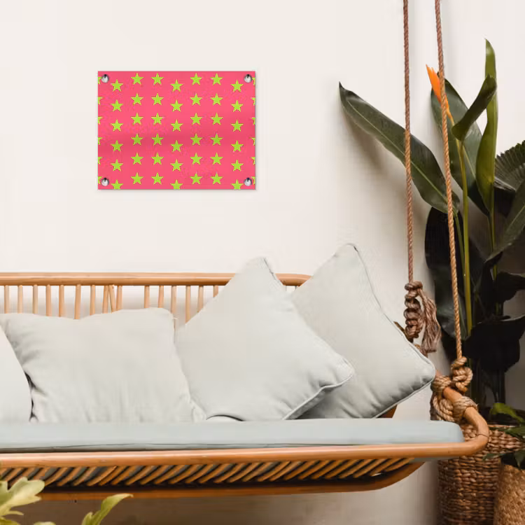 Tuinposter - Sterren - Patroon - Roze — 5