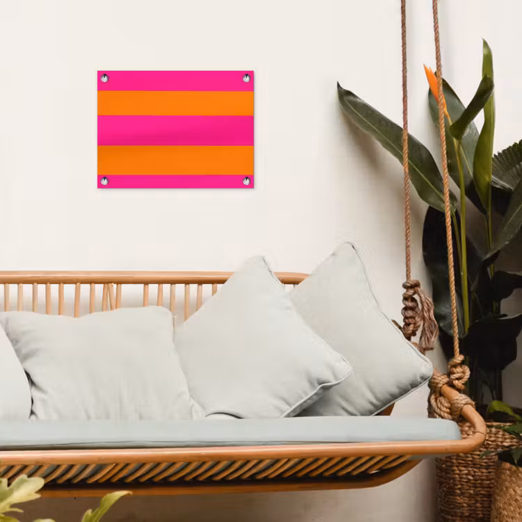 Tuinposter - Strepen - Horizontaal - Roze — 5