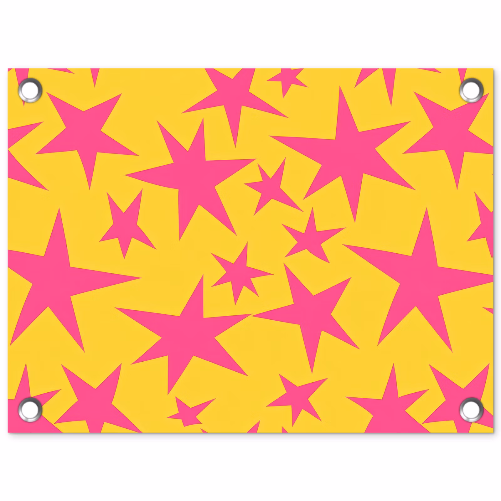 Tuinposter - Sterren - Patroon - Roze - Geel — 1