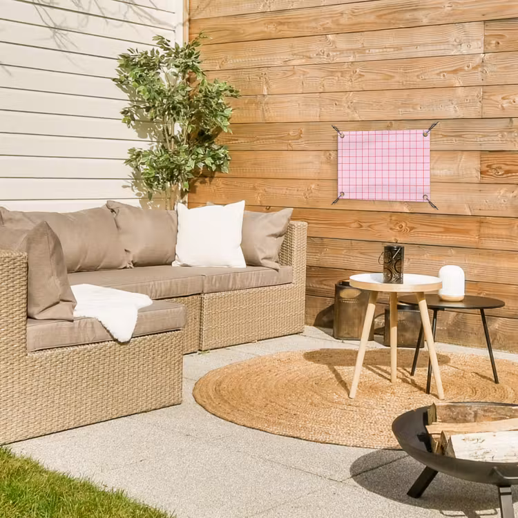 Tuinposter - Raster - Patroon - Roze — 4