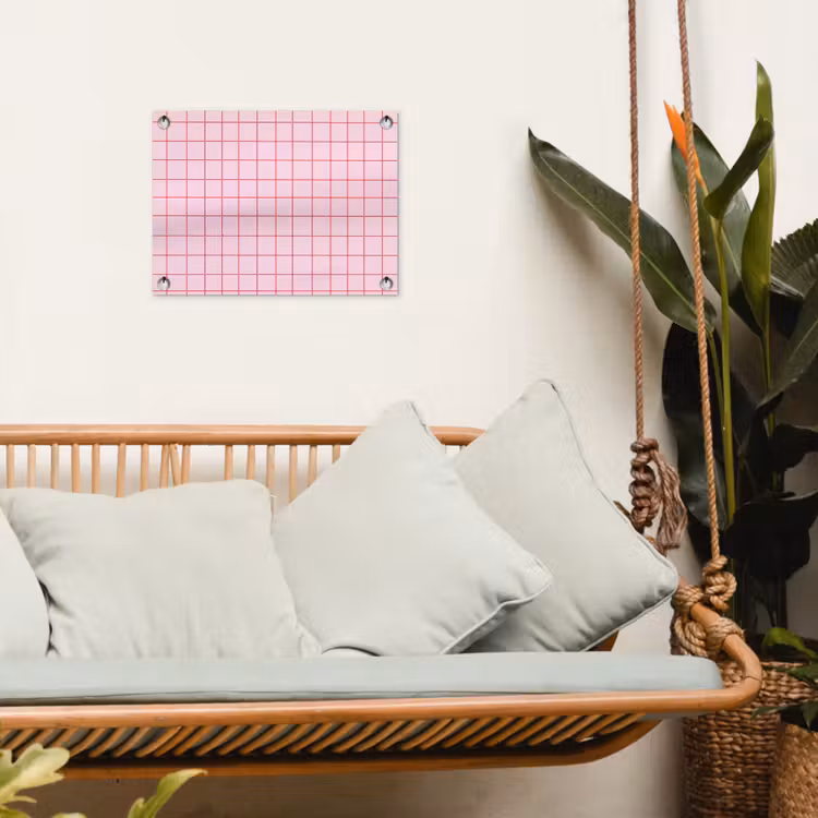 Tuinposter - Raster - Patroon - Roze — 5