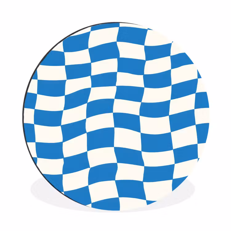 Wandcirkel - Aluminium - Golvend - Patroon - Blauw — 1