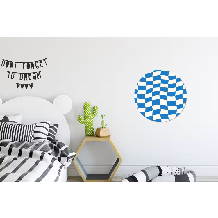 Wandcirkel - Aluminium - Golvend - Patroon - Blauw — 5