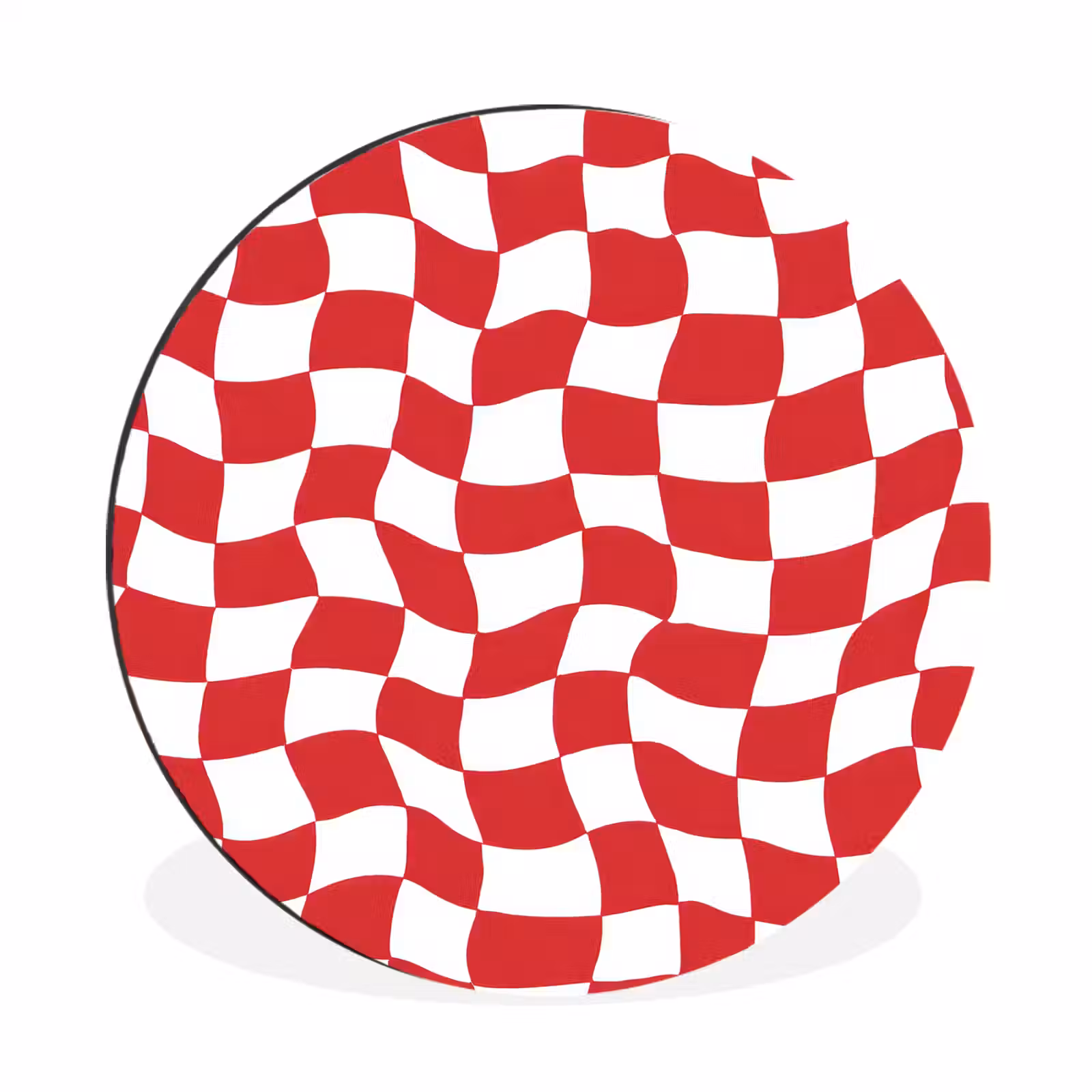 Wandcirkel - Aluminium - Golvend - Patroon - Rood — 1