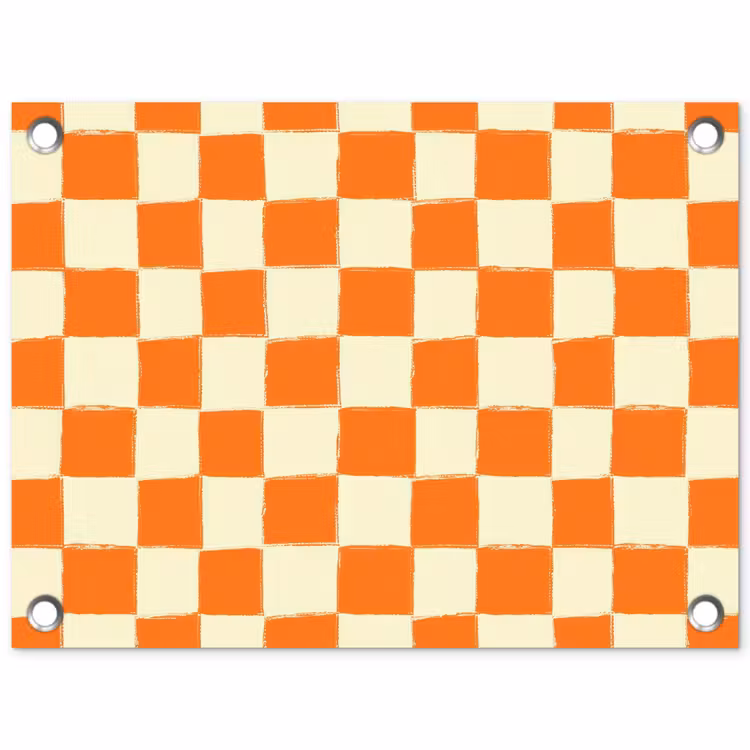 Tuinposter - Schaak - Patroon - Oranje — 1