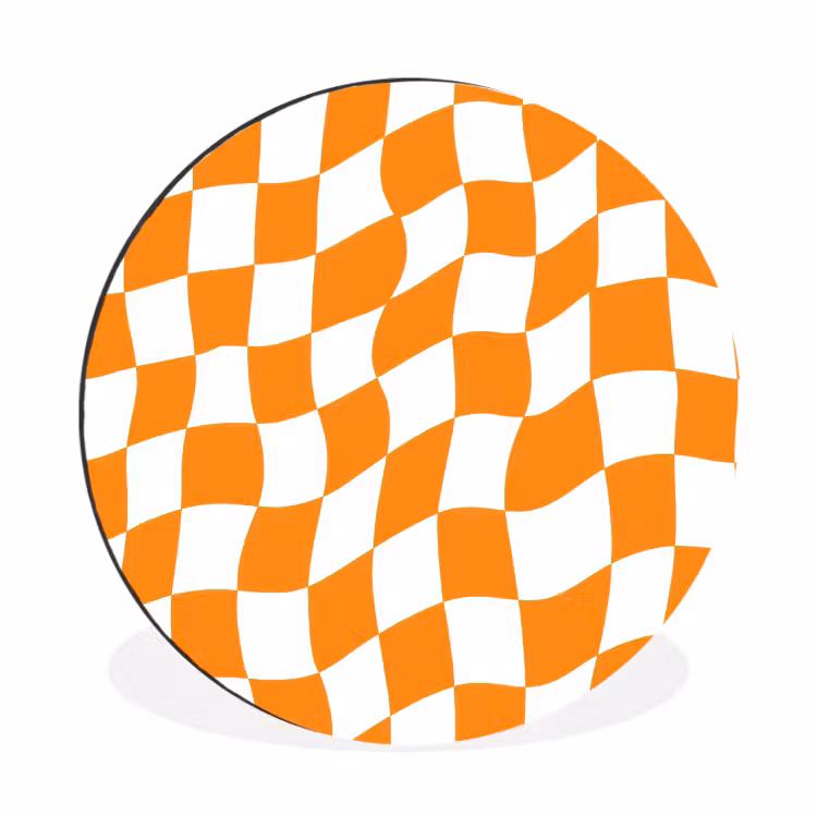 Wandcirkel - Aluminium - Golvend - Patroon - Oranje — 1