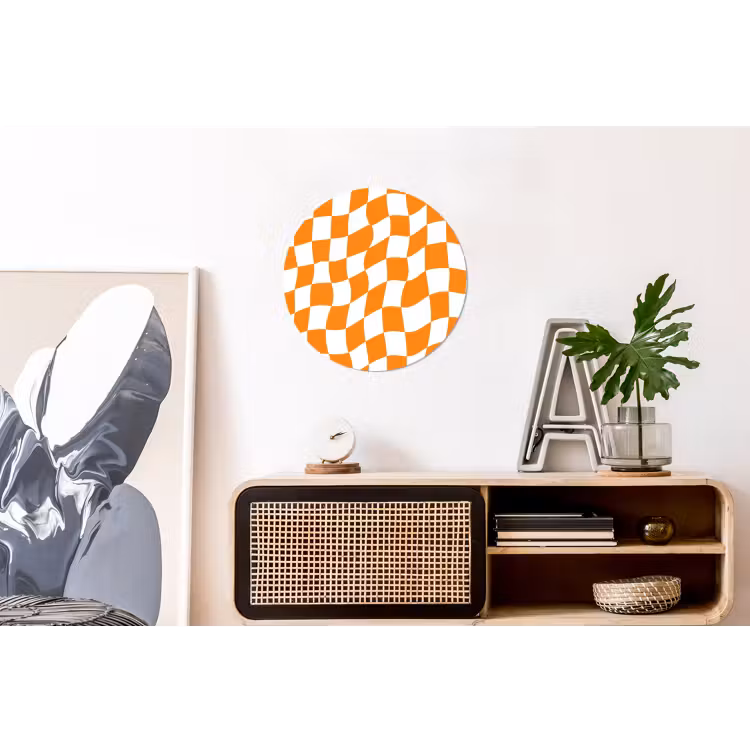 Wandcirkel - Aluminium - Golvend - Patroon - Oranje — 3