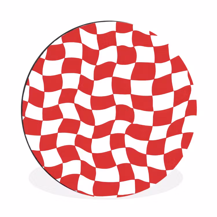 Wandcirkel - Aluminium - Golvend - Patroon - Rood — 1