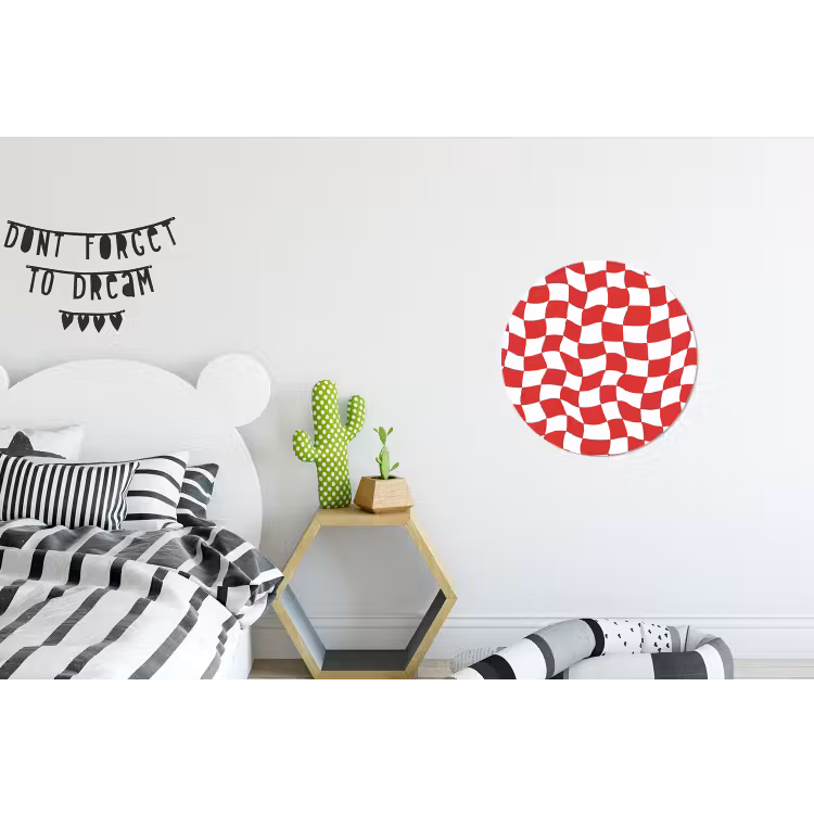 Wandcirkel - Aluminium - Golvend - Patroon - Rood — 5