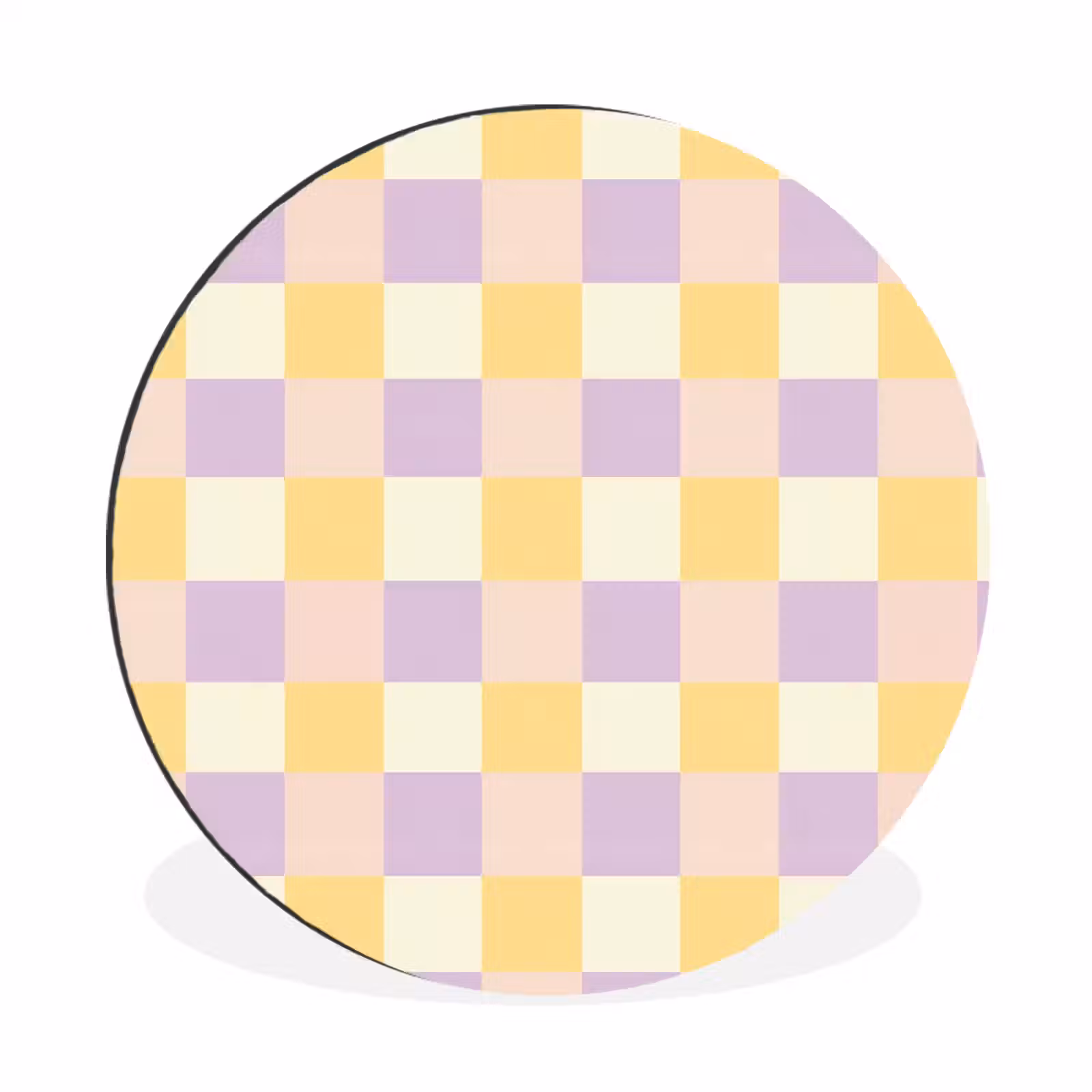Wandcirkel - Aluminium - Blokjes - Lila - Geel — 1