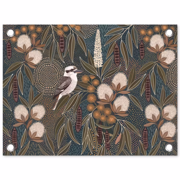 Tuinposter - Vogel - Bladeren - Natuur - Illustratie - Groen — 1