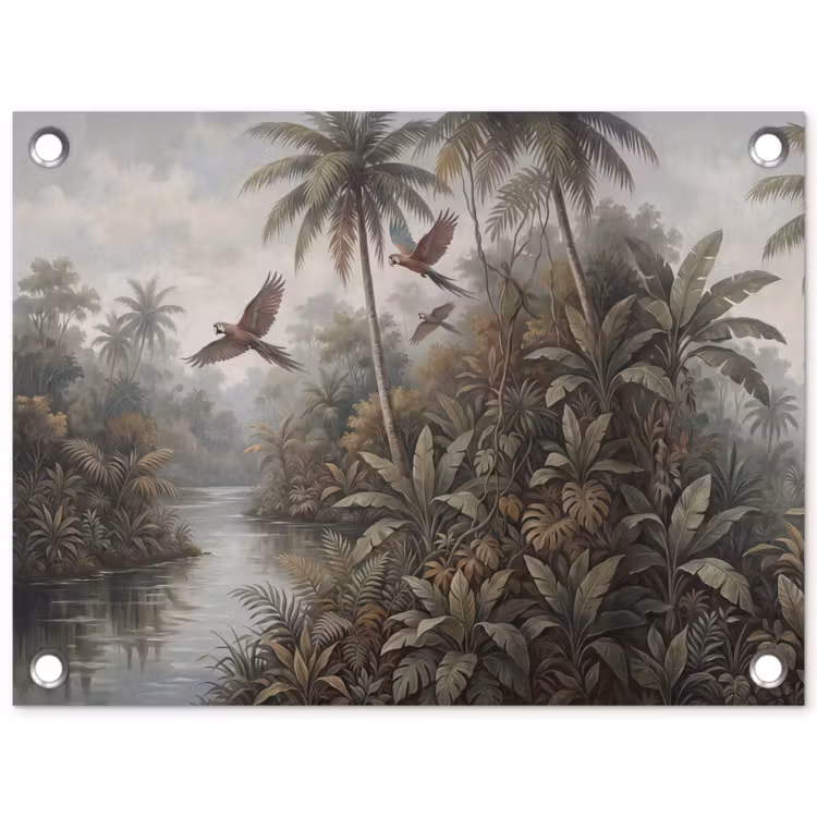 Tuinposter - Vogel - Vliegend - Tropisch - Landschap - Klassiek — 1