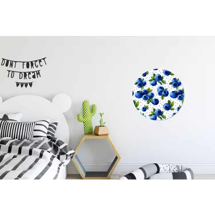 Wandcirkel - Aluminium - Bessen - Patroon - Blauw — 5