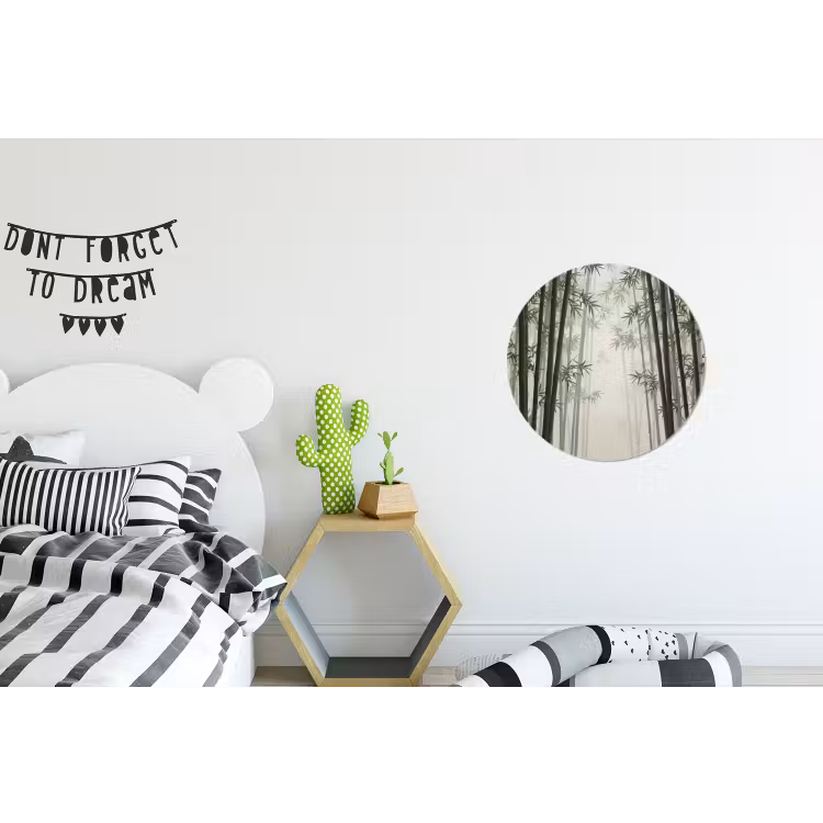 Wandcirkel - Aluminium - Bamboe - Bos - Mist - Natuur — 5