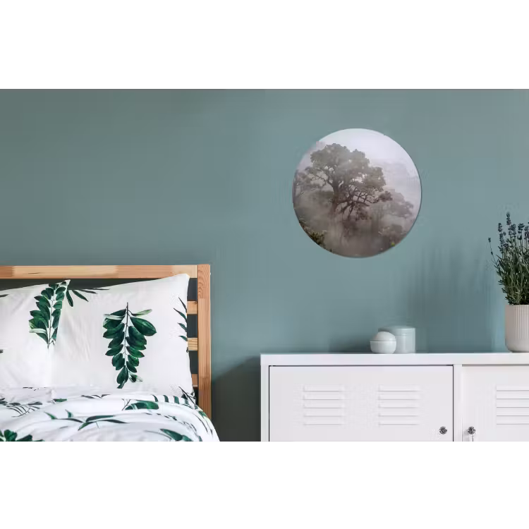 Wandcirkel - Aluminium - Boom - Mistig - Bos - Groen - Natuur — 4
