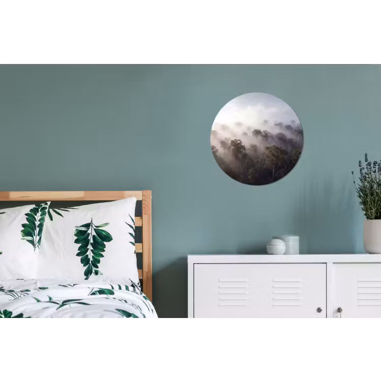 Wandcirkel - Aluminium - Bos - Mist - Natuur - Groen — 4