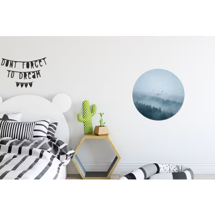 Wandcirkel - Aluminium - Bos - Mist - Vogels - Natuur - Groen — 5