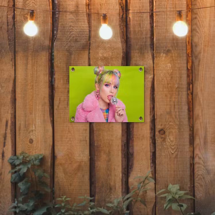 Tuinposter - Vrouw - Kleurrijk haar - Pop art - Modern - Levendig — 2