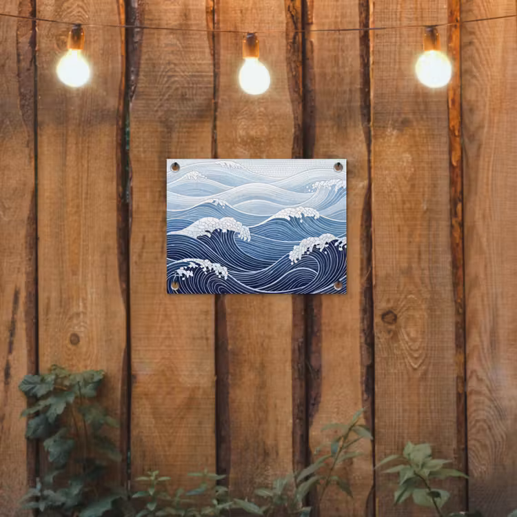 Tuinposter - Water - Mozaïek - Landschap - Modern - Blauw — 2