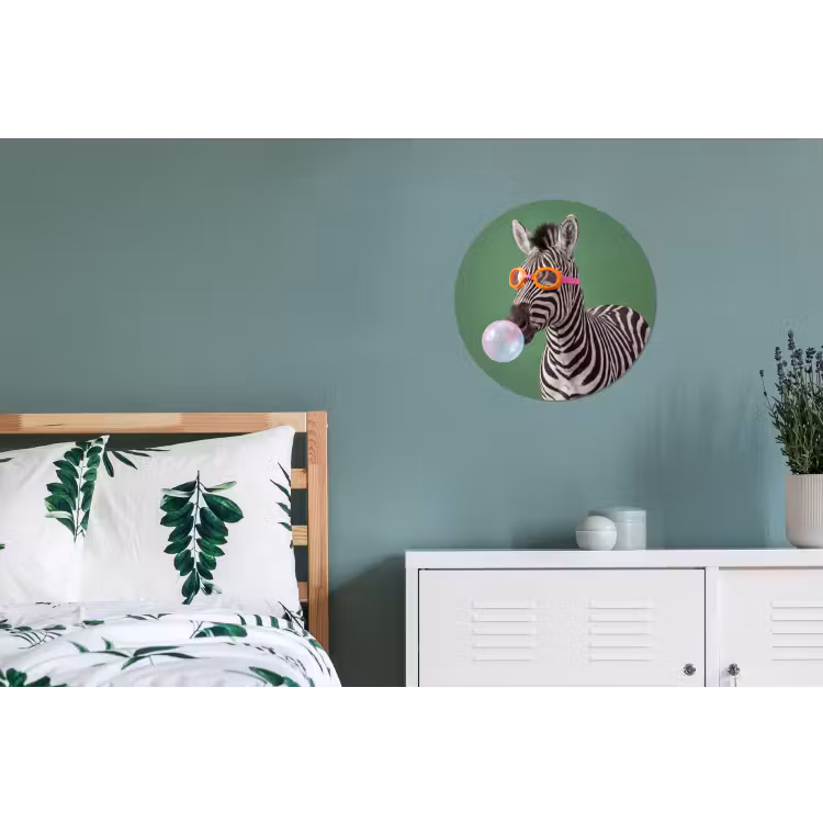 Wandcirkel - Aluminium - Dier - Bril - Bel - Modern - Groen — 4