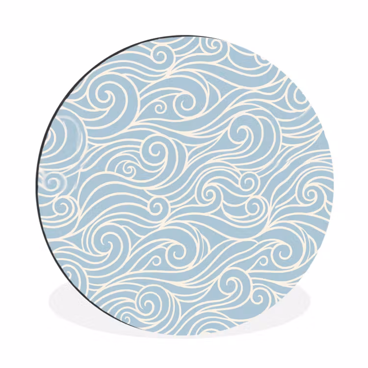 Wandcirkel - Aluminium - Golf - Abstract - Natuur - Modern - Blauw — 1