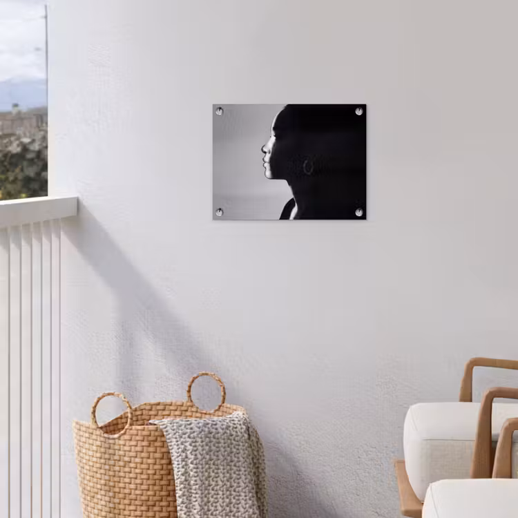 Tuinposter - Vrouw - Profiel - Mensen - Zwart-wit — 3