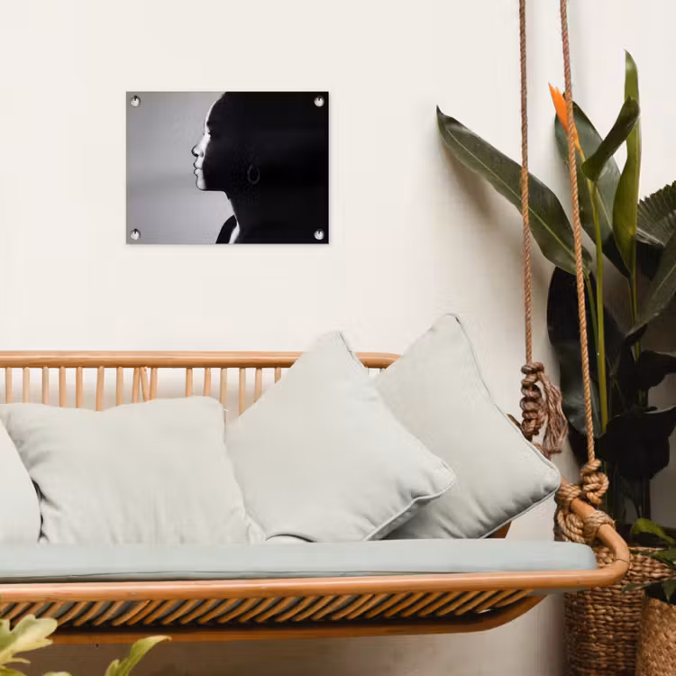 Tuinposter - Vrouw - Profiel - Mensen - Zwart-wit — 5