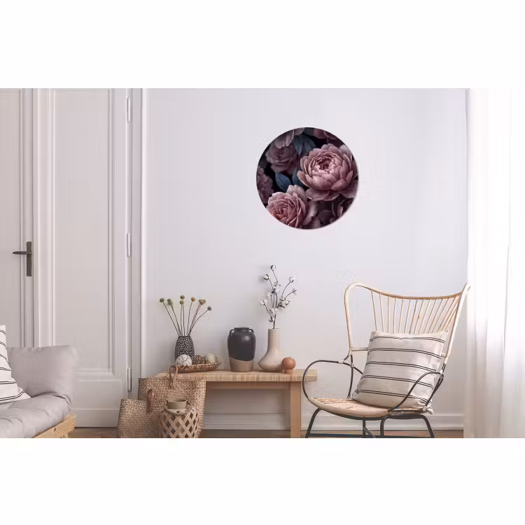Wandcirkel - Aluminium - Bloemen - Patroon - Donker - Botanisch - Paars — 2