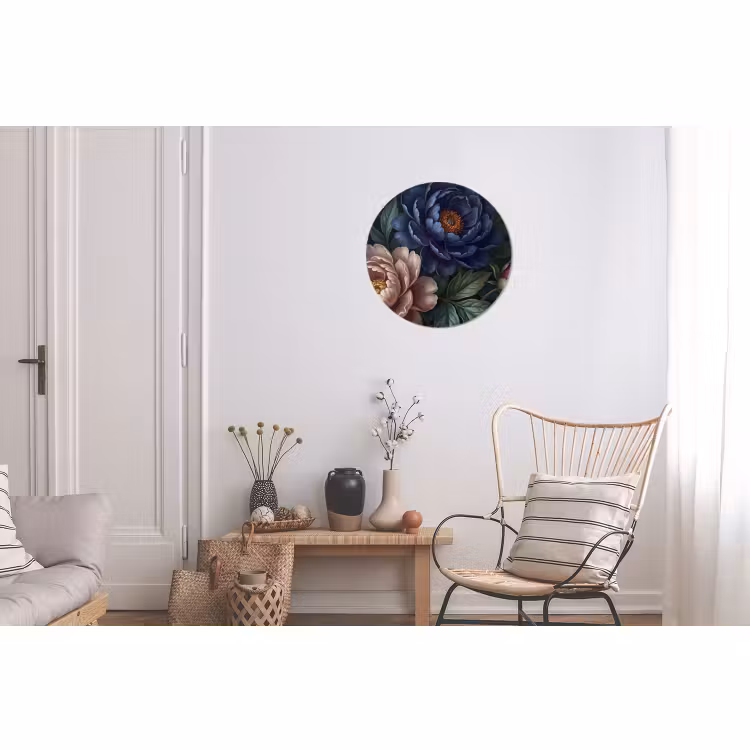 Wandcirkel - Aluminium - Bloemen - Vlinder - Natuur - Modern - Paars — 2