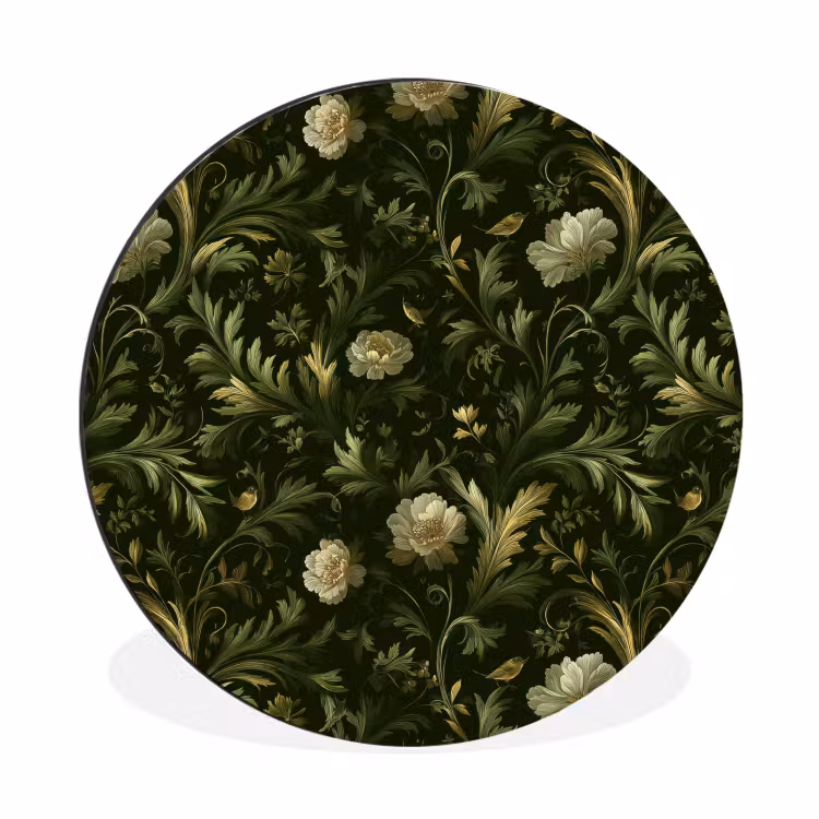 Wandcirkel - Aluminium - Botanisch - Naadloos - Bloemen — 1
