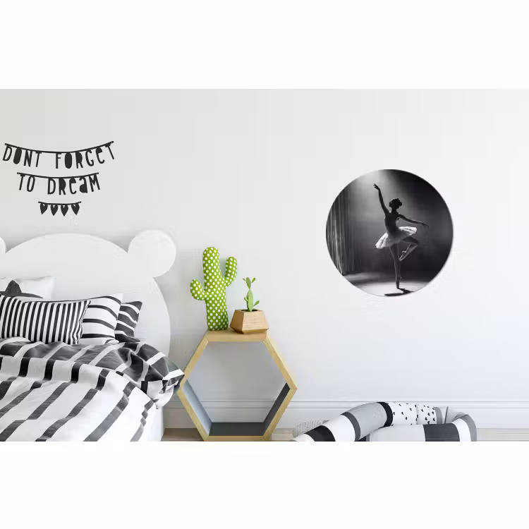 Wandcirkel - Aluminium - Danser - Podium - Zwart-wit - Kunst - Klassiek — 5