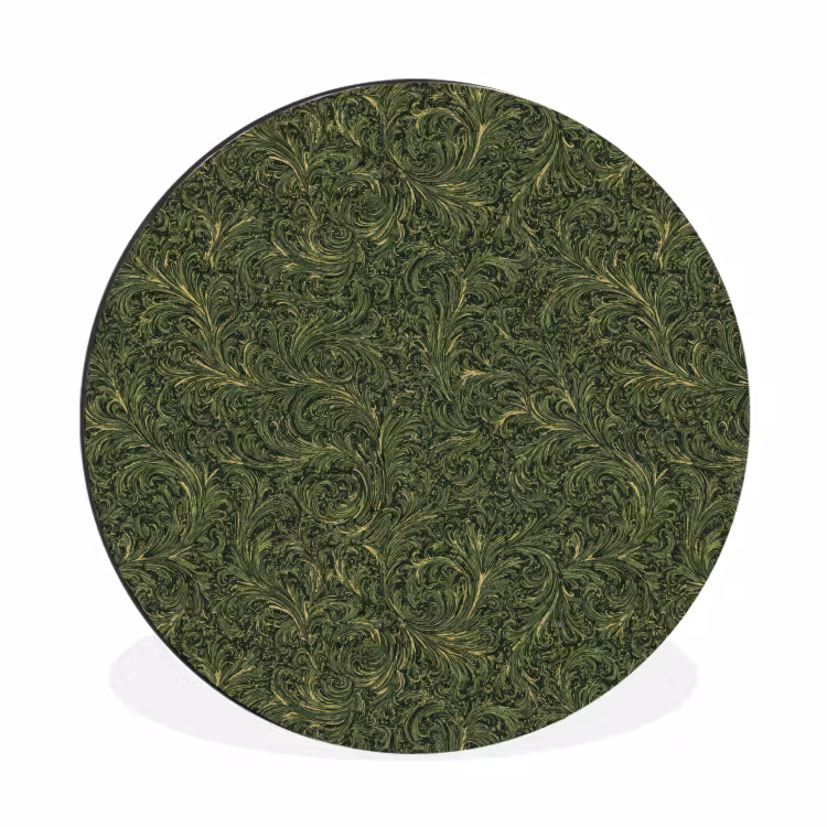 Wandcirkel - Aluminium - Donker - Groen - Krullend - Botanisch — 1