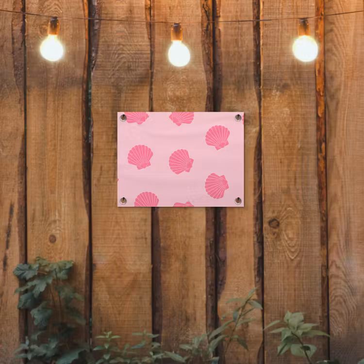 Tuinposter - Schelp - Patroon - Zee - Modern - Roze — 2