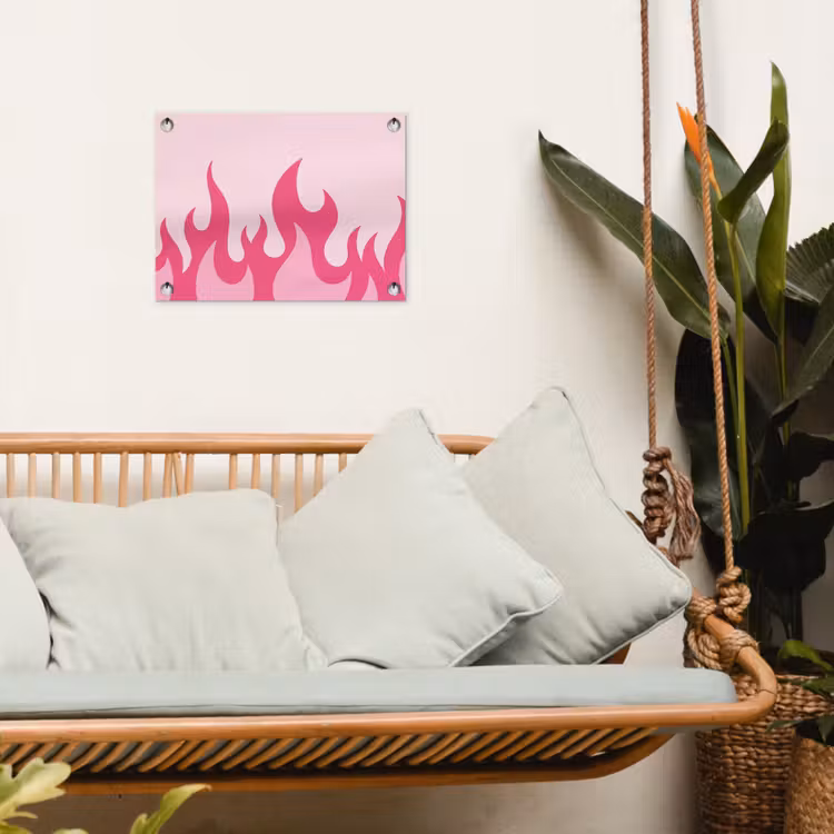 Tuinposter - Vlammen - Patroon - Abstract - Modern - Roze — 5