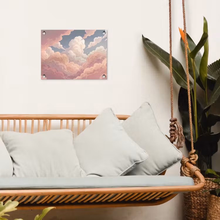 Tuinposter - Wolken - Lucht - Natuur - Pastel - Roze — 5