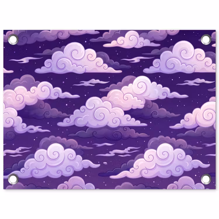 Tuinposter - Wolken - Nacht - Natuur - Abstract - Paars — 1
