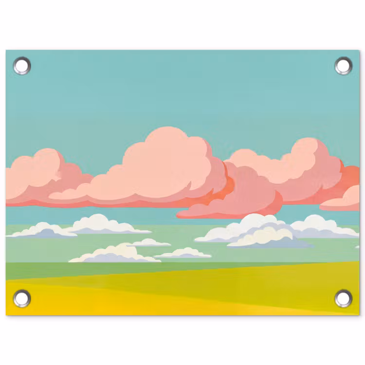 Tuinposter - Wolken - Roze - Natuur - Modern - Pastel — 1