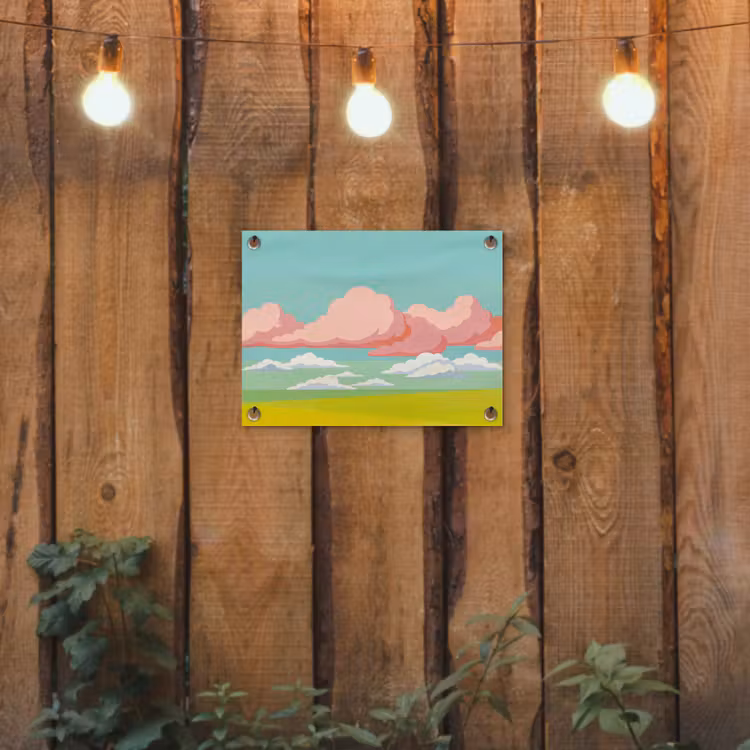 Tuinposter - Wolken - Roze - Natuur - Modern - Pastel — 2