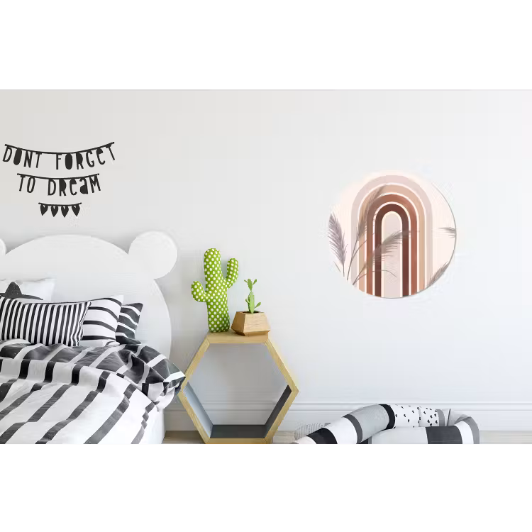Wandcirkel - Aluminium - Abstract - Bogen - Plant - Boho - Beige — 5