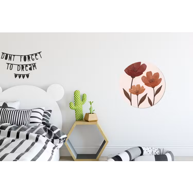 Wandcirkel - Aluminium - Bloemen - Abstract - Modern - Bruin - Decoratief — 5