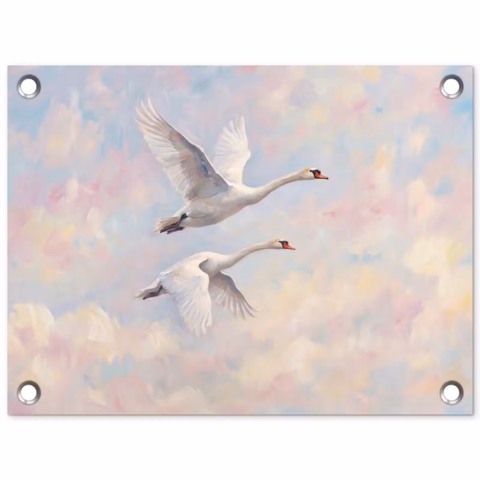 Tuinposter - Vogel - Vliegend - Lucht - Modern - Pastel — 1