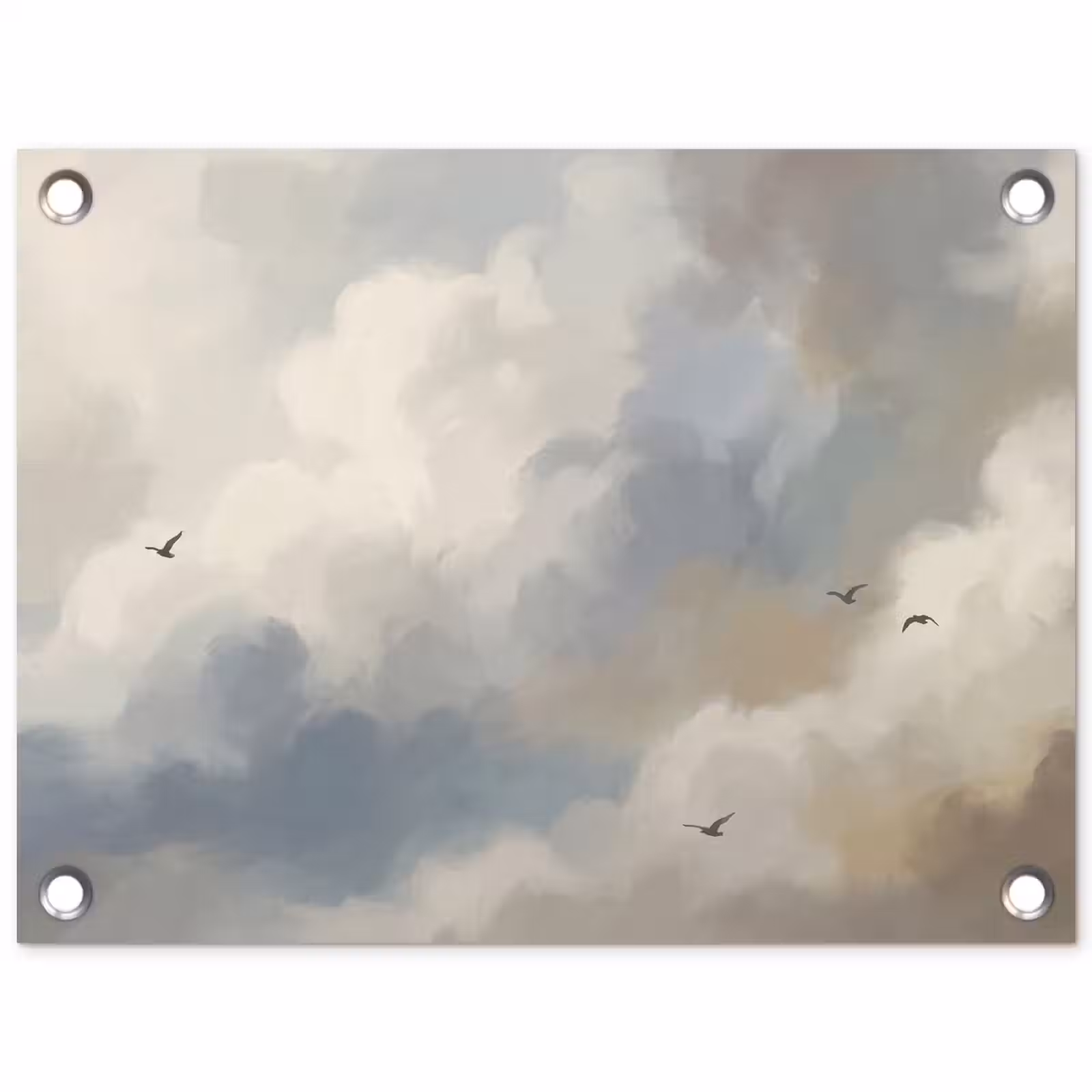 Tuinposter - Vogel - Wolken - Natuur - Modern - Grijs — 1