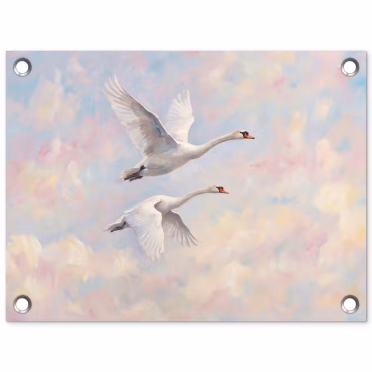 Tuinposter - Vogel - Vliegend - Lucht - Modern - Pastel — 1