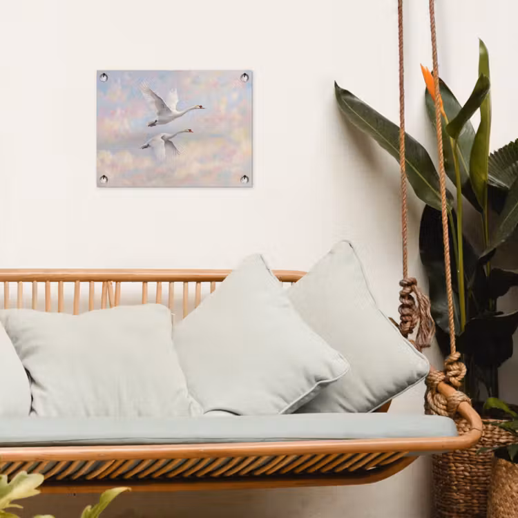 Tuinposter - Vogel - Vliegend - Lucht - Modern - Pastel — 5