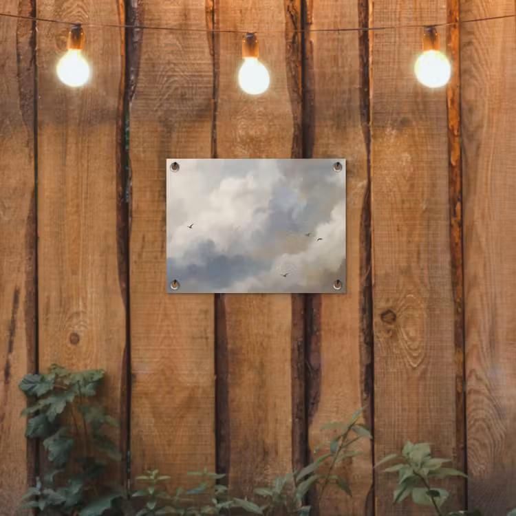 Tuinposter - Vogel - Wolken - Natuur - Modern - Grijs — 2
