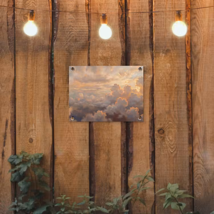 Tuinposter - Wolken - Zonsondergang - Natuur - Abstract - Goud — 2