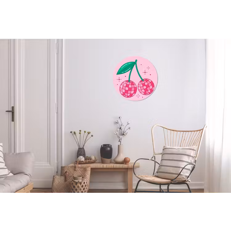 Wandcirkel - Aluminium - Decoratie - Disco-bal - Feest - Roze — 2