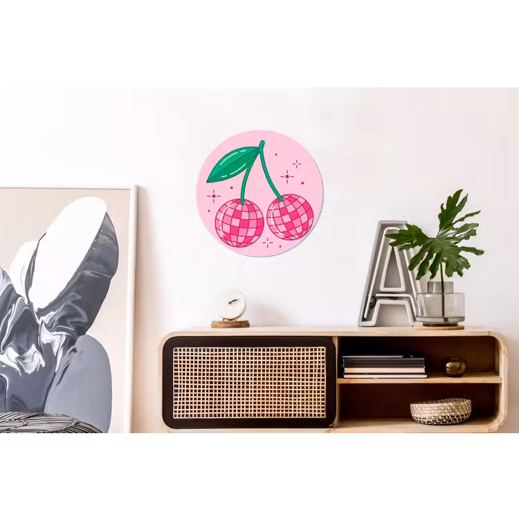 Wandcirkel - Aluminium - Decoratie - Disco-bal - Feest - Roze — 3