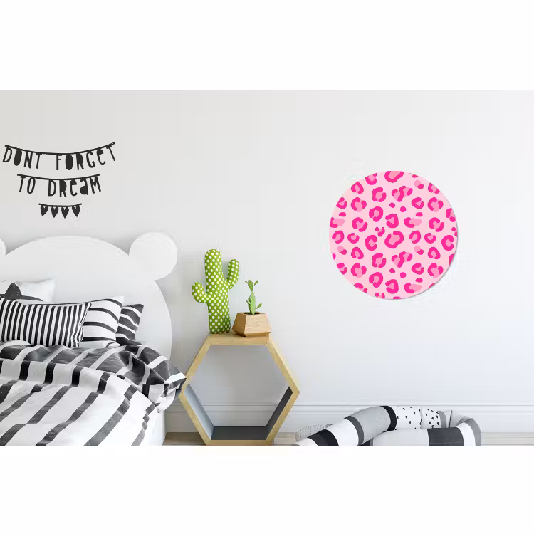 Wandcirkel - Aluminium - Dierenprint - Patroon - Abstract - Modern - Roze — 5